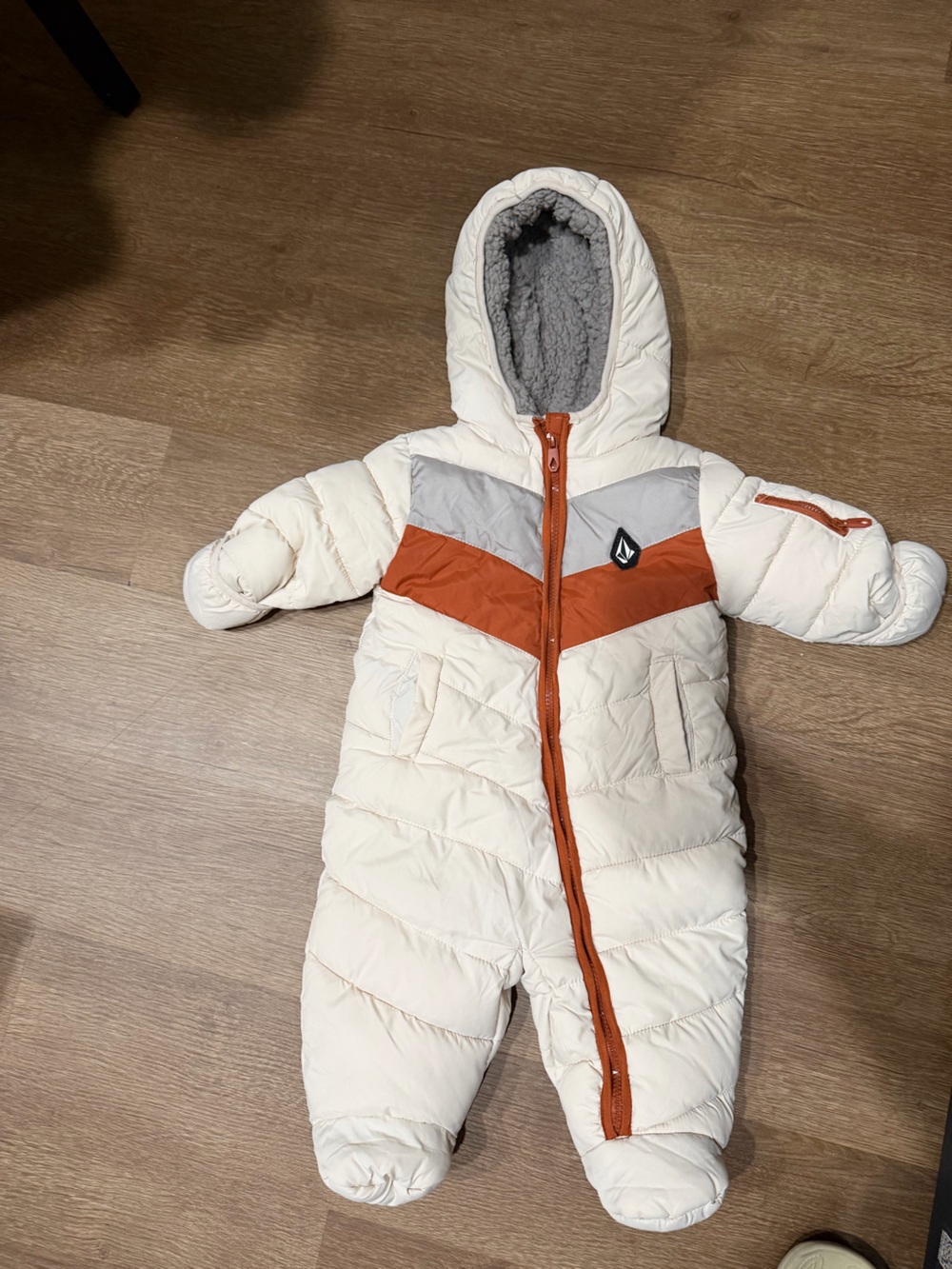 Volcom Kids Jacket in Gray and White with Black Logo
